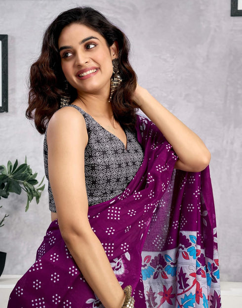 Vasthrlay Womens Printed Unstitched Green Saree