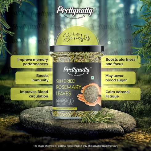 PrettyNutty 100% Natural Rosemary Dried Leaves