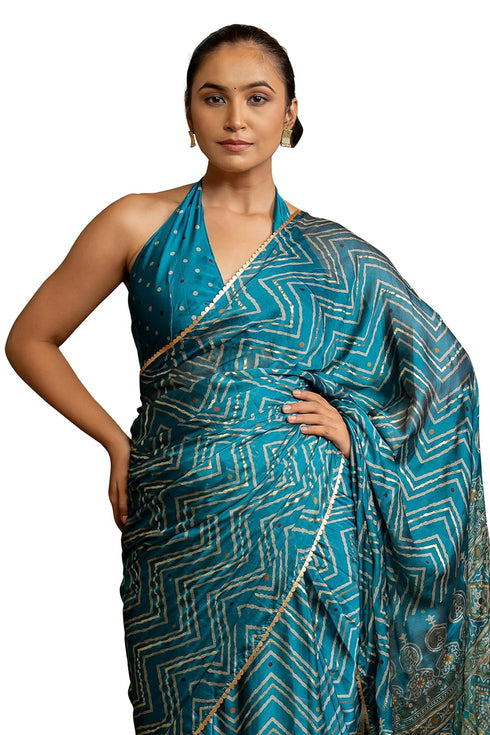 Vasthrlay Fashion Georgette Sequins Navy Ethnic Wear
