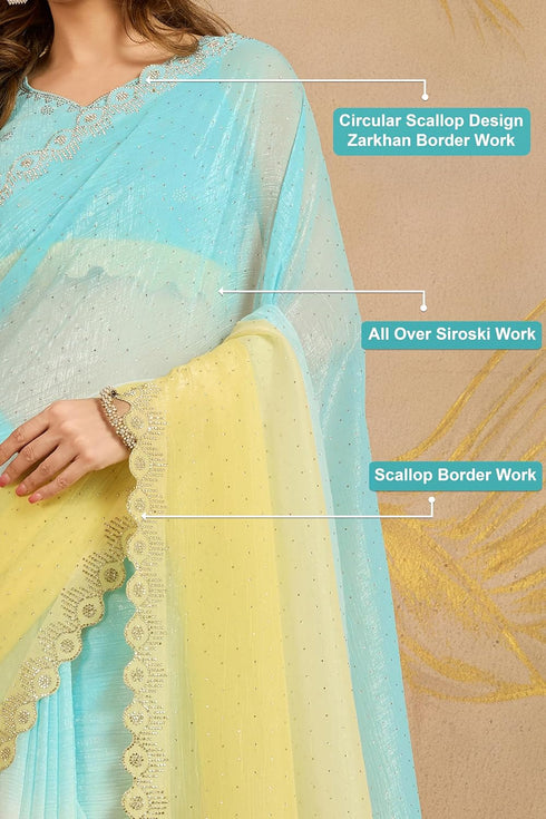 Vasthrlay Siroski Unstitch Mehndi Ethnic Wear