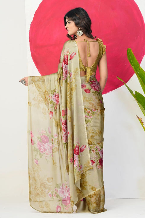 Vasthrlay Fashion Chiffon Printed Dusty Ethnic Wear