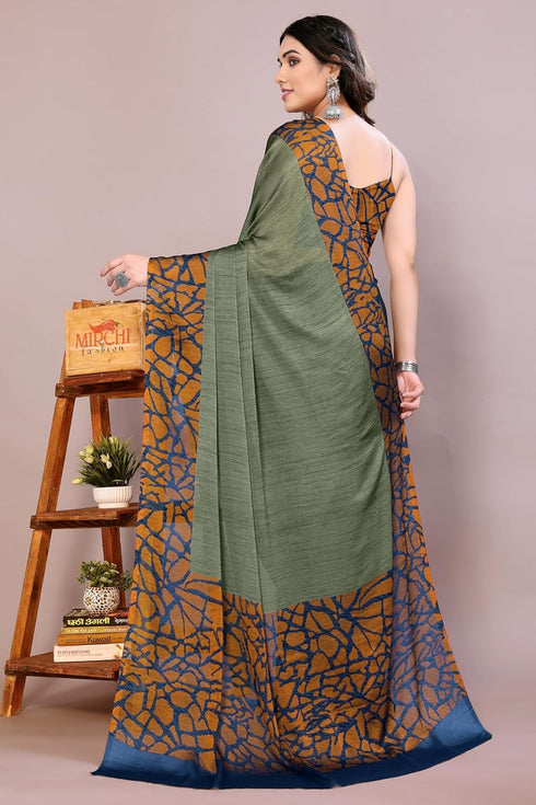 Vasthrlay Fashion Chiffon Abstrect Printed Ethnic Wear