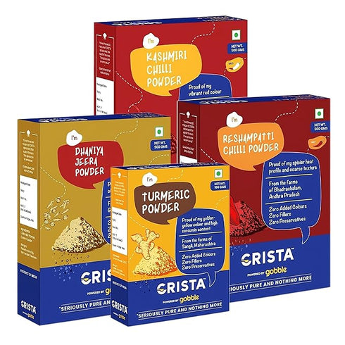 CRISTA Kitchen Ground Spices (Masala) Basics Combo