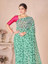 Vasthrlay Green Georgette Unstitched Saree