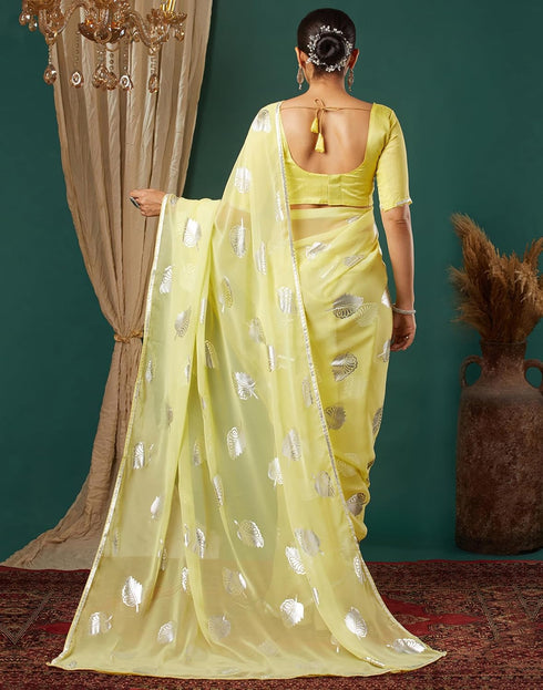 Vasthrlay Georgette Printed Unstitched Orange Saree