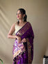Vasthrlay Kanjivaram Banarasi Jacquard Unstitched Saree