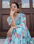 Vasthrlay Womens Printed Unstitched Cream Saree