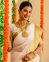 Vasthrlay Special Weaving Unstitched Off White Saree