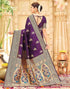 Vasthrlay Womens Paithani Purple Saree With Unstitched Blouse Piece