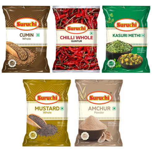 Suruchi Spices Combo Pack of 5 Whole Cumin Guntur