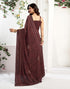 Vasthrlay Georgette Printed Unstitched Maroon Saree
