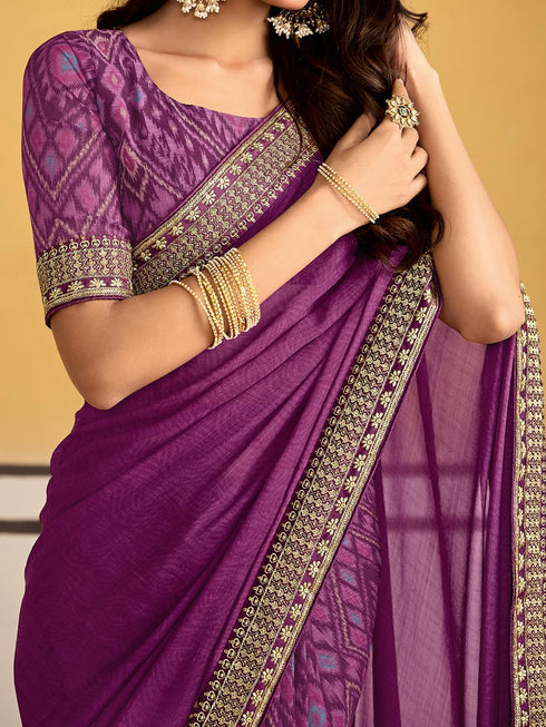 Vasthrlay Georgette Embroidered Unstitched Designer Ethnic Wear