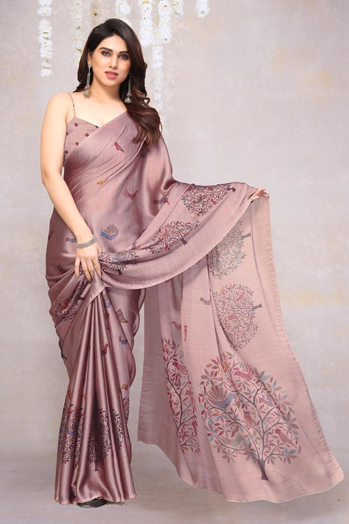 Vasthrlay Fashion Chiffon Printed Dusty Ethnic Wear