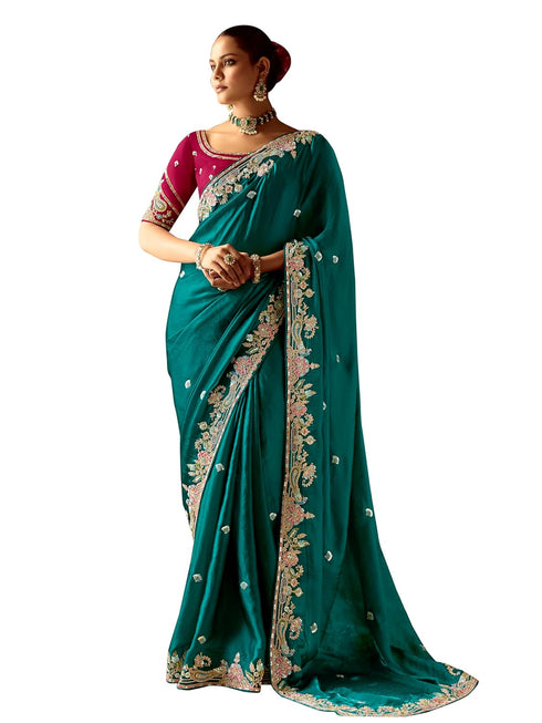 Vasthrlay Embroidery Sequence Unstitched Morpeach Ethnic Wear