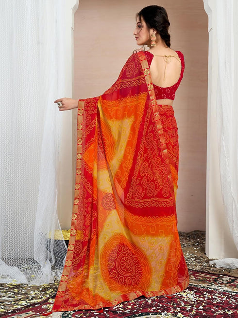 Vasthrlay Chiffon Bandhani Unstitched 4159s2944n Yellow