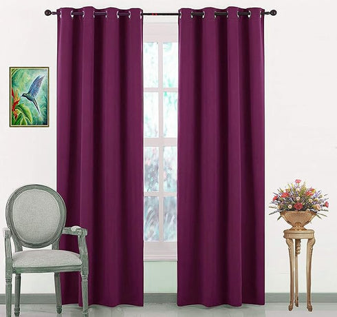 Italian Silk Blackout Curtain Solid Pack of 2 Piece