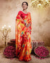 Vasthrlay Georgette Printed Unstitched Orange Saree