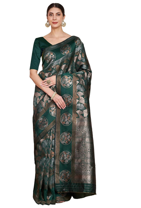 Vasthrlay Kanjeevaram Silk Unstitched Black Free Ethnic Wear