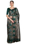 Vasthrlay Kanjeevaram Silk Unstitched Black Free Ethnic Wear
