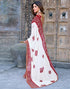 Vasthrlay Bandhani Georgette White And Red Saree With Unstitched Blouse Piece