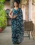 Vasthrlay Chiffon Bandhani Unstitched Olive Green Saree