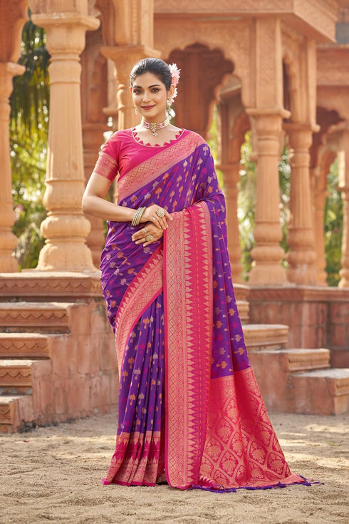 Vasthrlay Kanjivaram Unstitched Jacquard Stylish Saree