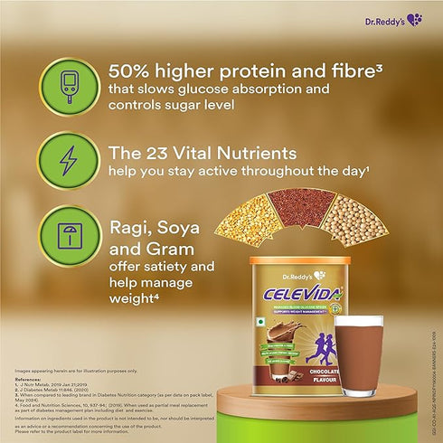 Dr. Reddy's Celevida For Diabetes Management - Nutrition Health Drink