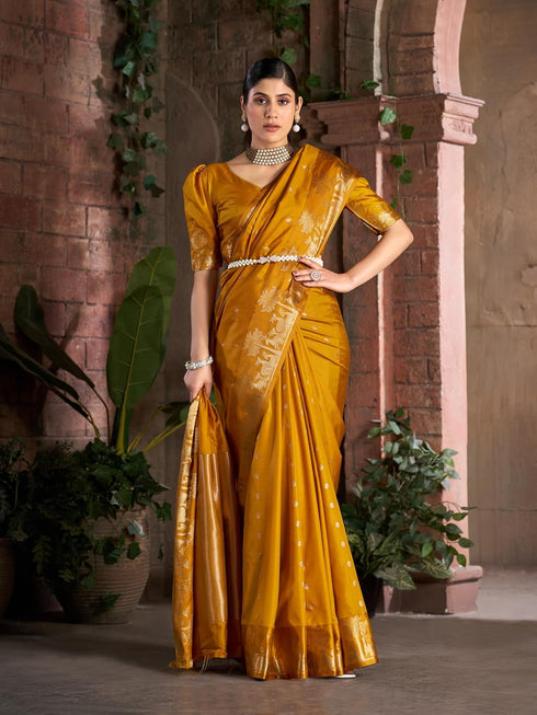 Vasthrlay Women's Kanjivaram Silk Unstitched Saree