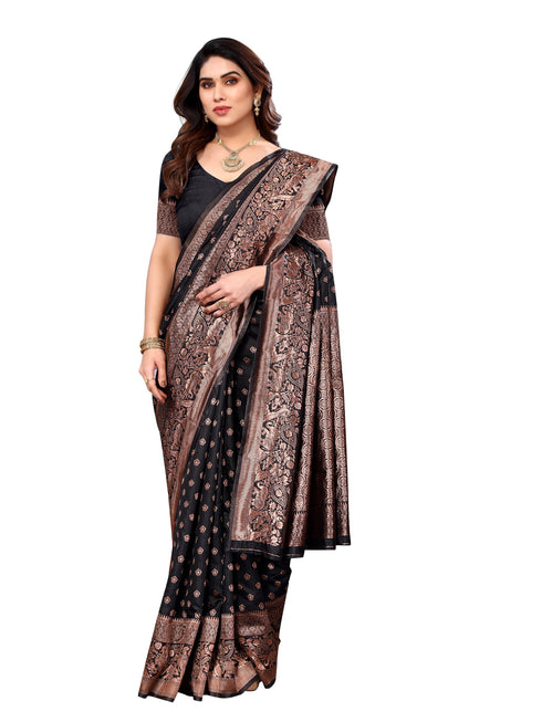 Vasthrlay Pink Kanjivaram Unstitched Saree