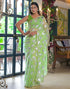 Vasthrlay Georgette Printed Unstitched Orange Saree