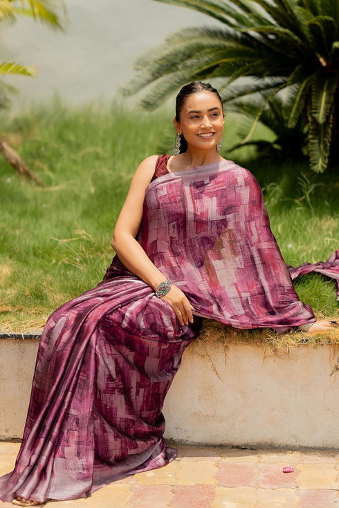 Vasthrlay Fashion Georgette Abstract Dusty Ethnic Wear