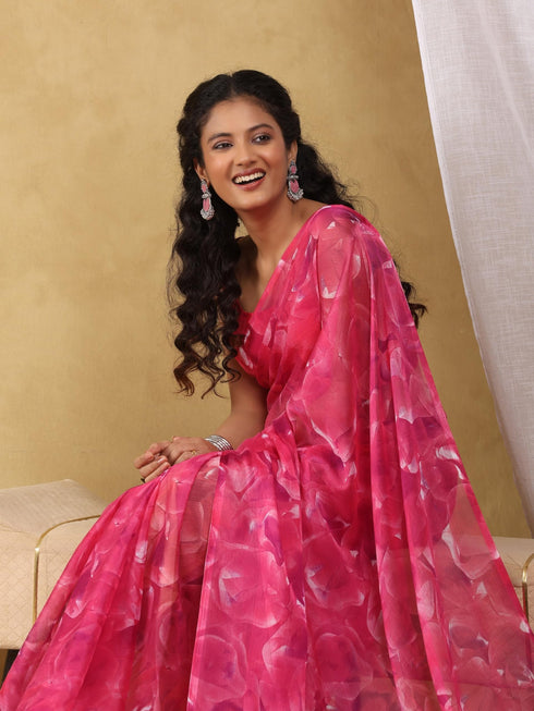 Vasthrlay Chiffon Floral Saree