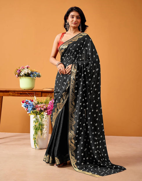 Vasthrlay Weaving Printed Unstitched Maroon Saree