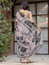 Vasthrlay Womens Printed Dark Beige Saree With Unstitched Blouse Piece