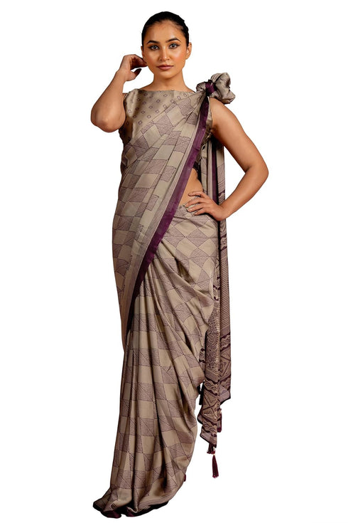 Vasthrlay Fashion Chiffon Geometric Printed Ethnic Wear