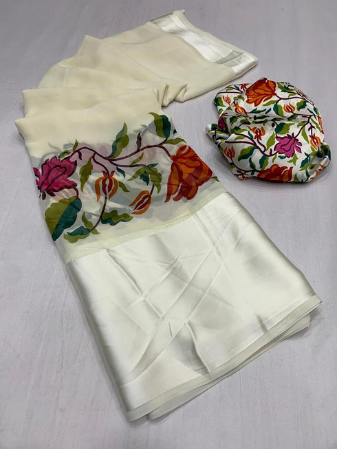 Vasthrlay Georgette Kashmiri Printed