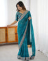 Vasthrlay Georgette Embroidery Unstitched Pink Saree