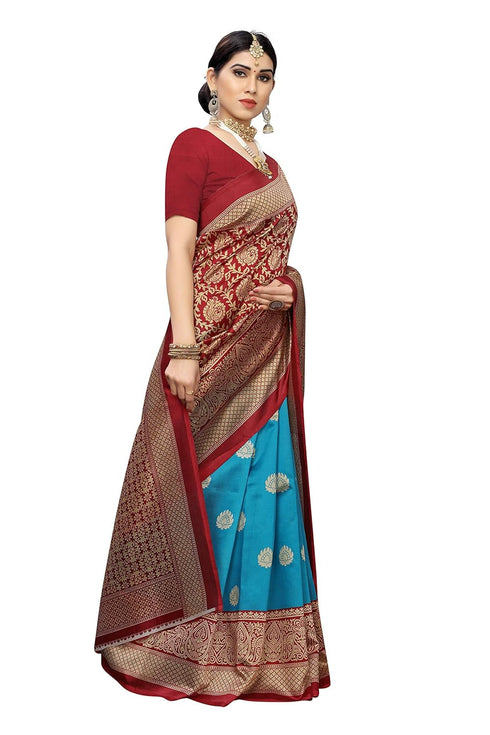 Vasthrlay Venkatagiri Blouse Piece Sdpl Metro Red Free Ethnic Wear