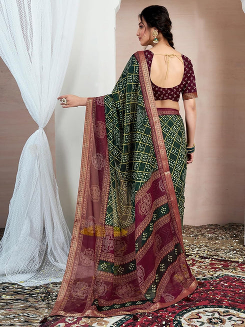 Vasthrlay Chiffon Bandhani Unstitched 4159s2944n Yellow