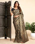 Vasthrlay Womens Jacquard Unstitched Wine Saree