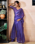 Vasthrlay Womens Printed Unstitched Purple Saree