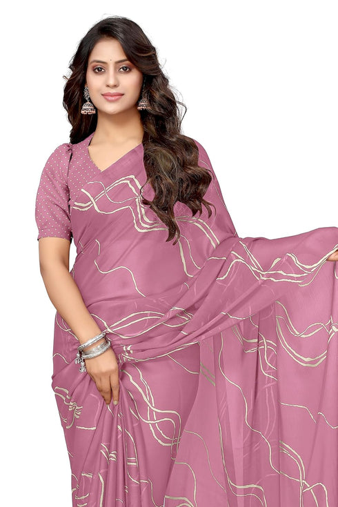 Vasthrlay Fashion Georgette Geometric Dusty Ethnic Wear