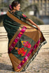 Vasthrlay Kanjivaram Paithani Unstitched Mahendi Ethnic Wear