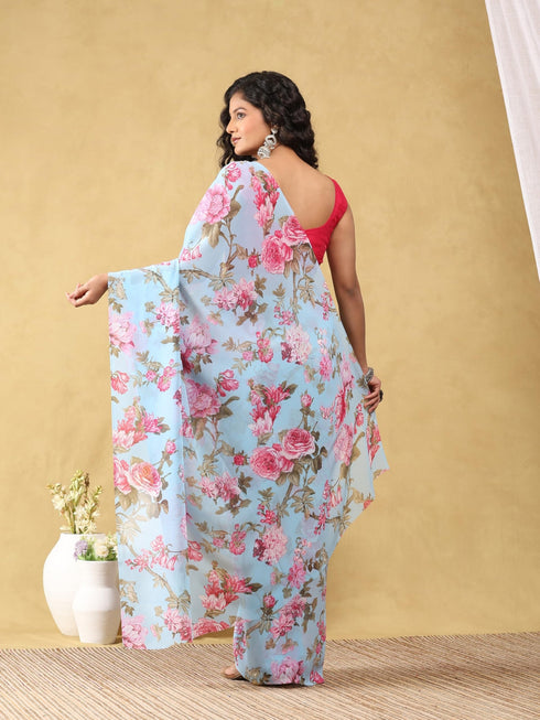 Vasthrlay Georgette Floral Saree