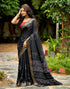 Vasthrlay Bandhani Printed Unstitched Black Saree