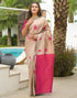 Vasthrlay Banarasi Unstitched Pink Saree