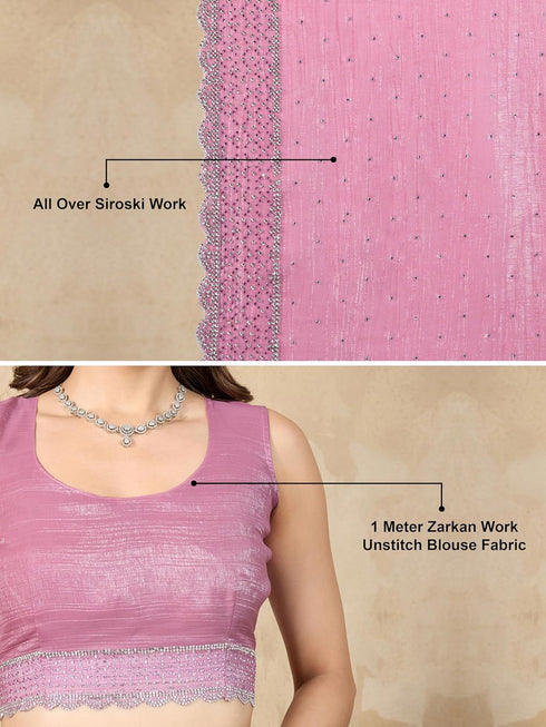 Vasthrlay Siroski Unstitch Purple Ethnic Wear