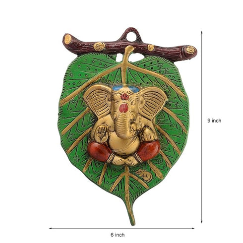 eCraftIndia Metal Golden Lord Ganesha