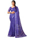 Vasthrlay Womens Cotton Printed Blue Saree With Unstitched Blouse Piece