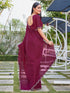 Vasthrlay Georgette Scalloped Unstitched Black Saree